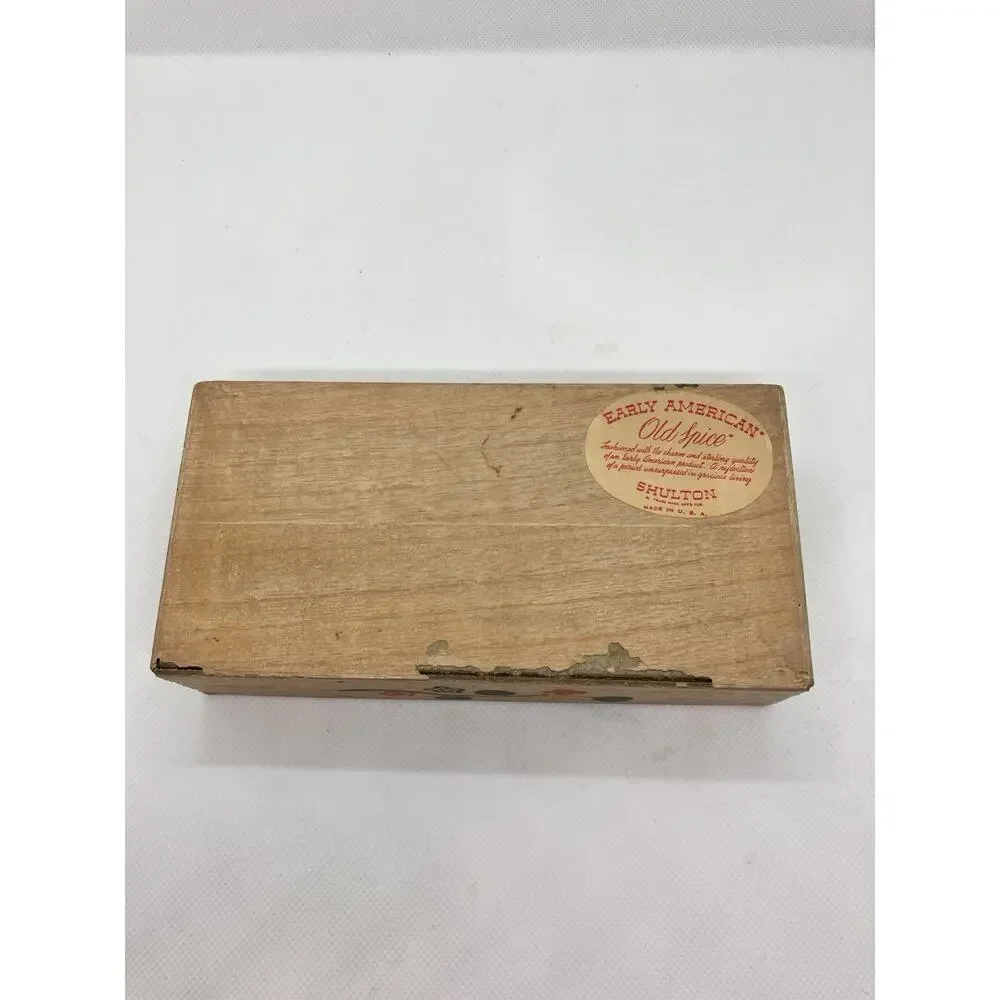 Old Spice Vanity Soap Cardboard Box Only Folkart Early American USA Made Vintage